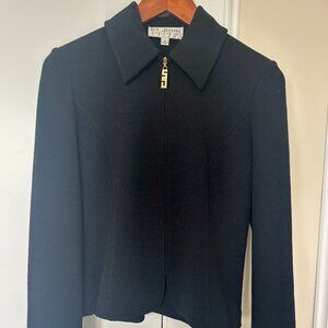 St. John Collection Women's Black Sweater Blazer, Small